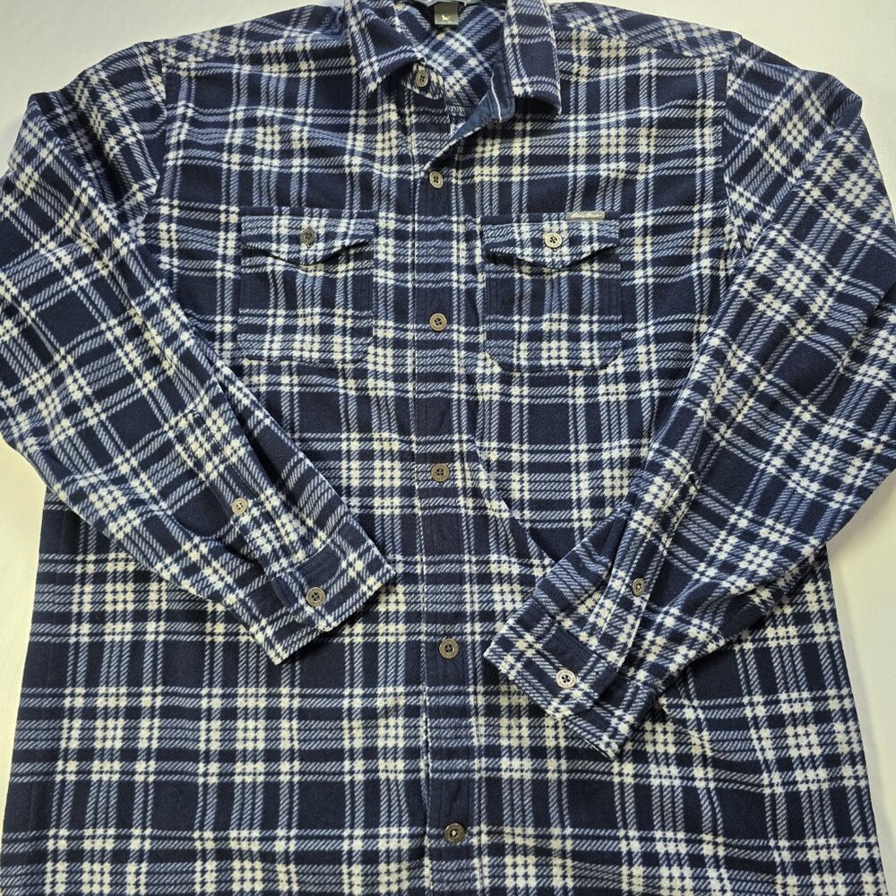Eddie Bauer Men’s Tall Large Fleece‑Lined Flannel Shirt – Blue Plaid – Fall 2018